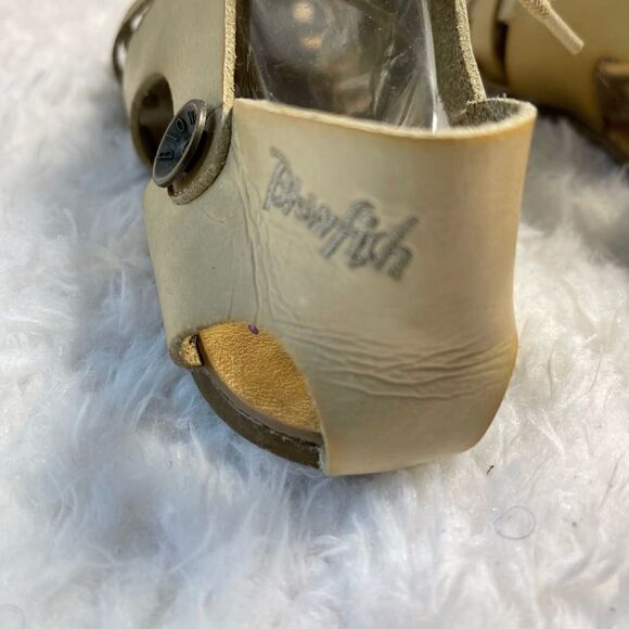 Blowfish Malibu beige faux leather and canvas lace up flats size8 - Picture 3 of 10